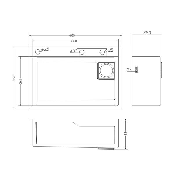 Мойка D6846B+6 Melana ProfLine 3,0/215 графит